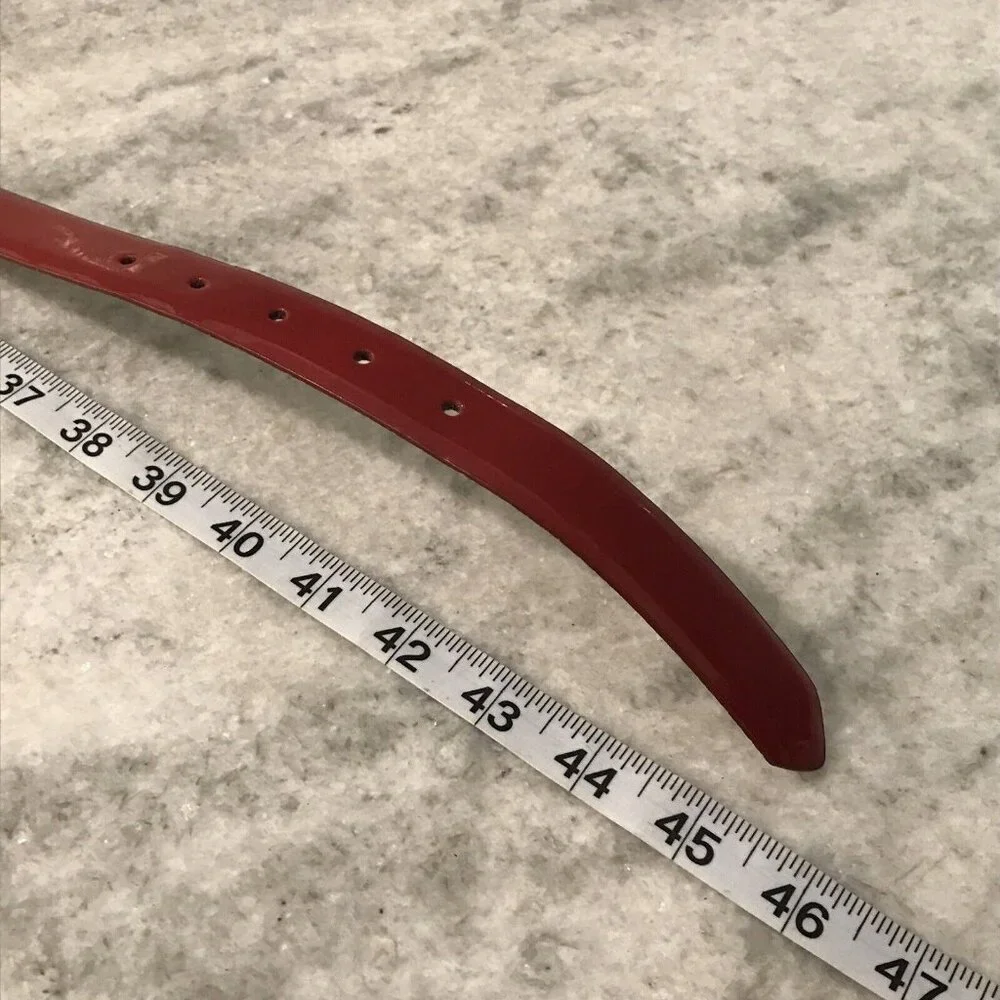 Red Belt Womens‎ Size XXL Faux Patent Leather Shiny MCM Classic Luxury Career